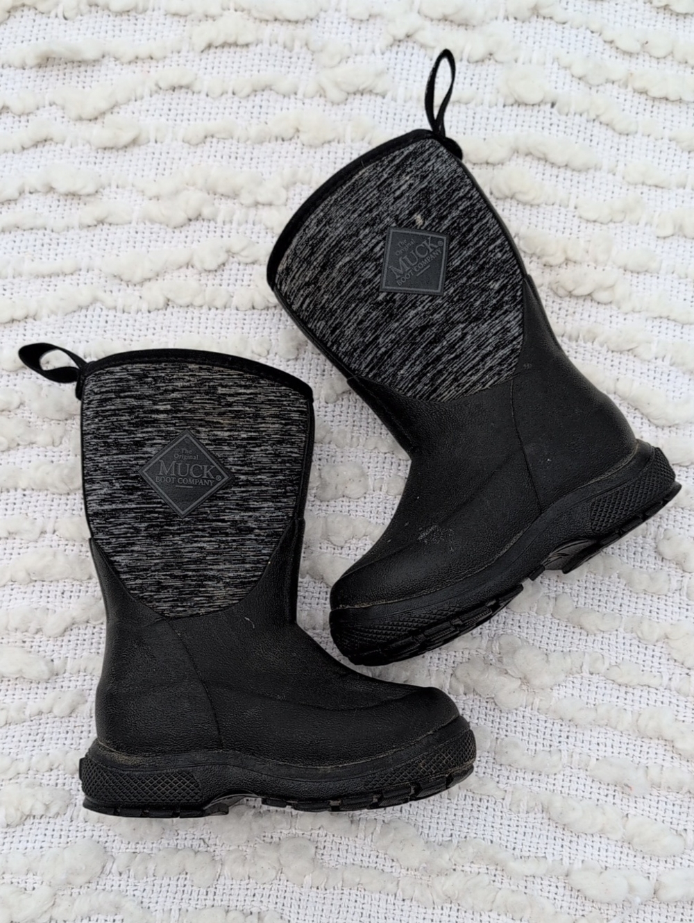 Muck Boot Company Black Gray Kids Toddler 7 Waterproof Boots Hunting Outdoor